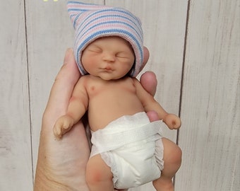 Handmade in USA 6" Micro Preemie Full Body Silicone Baby Doll "Gabriel" or "Gabriella"  Painted