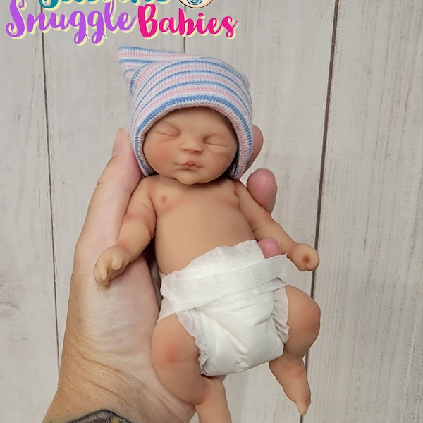 Handmade in USA 6" Micro Preemie Full Body Silicone Baby Doll "Gabriel" or "Gabriella"  Painted