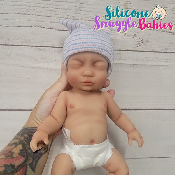 Handmade in USA 12" Micro Preemie Full Body Silicone Baby Doll "Willow or William" Painted