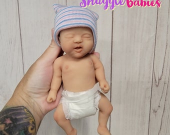 Handmade in USA 8" Micro Preemie Full Body Silicone Baby Doll "Jada" or "Jackson" Painted