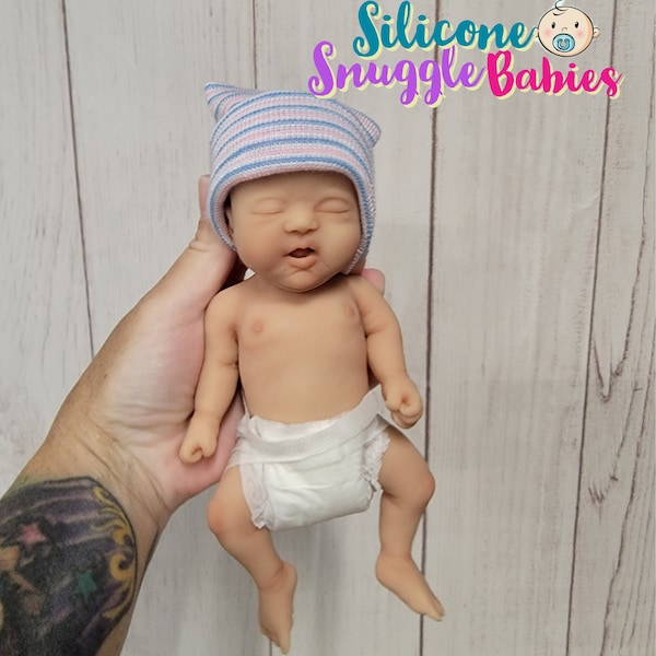 Handmade in USA 8" Micro Preemie Full Body Silicone Baby Doll "Jada" or "Jackson" Painted