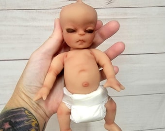 Authentic 7" Alien Silicone Baby Doll "Lunar" Handmade by Artist