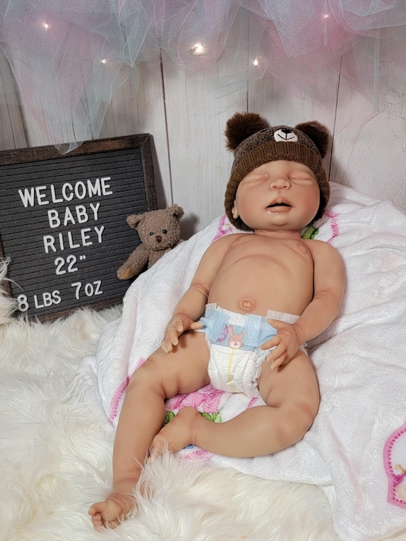 Handmade 22" Silicone Baby Doll "Riley" Enhanced Realism Edition