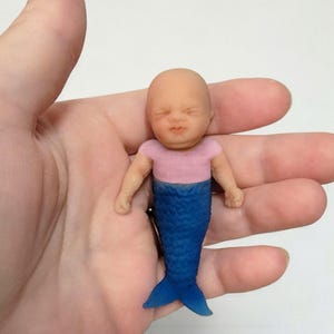 Handgemaakte siliconen babypop van 3&quot; zeemeermin