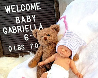 Authentic 6" Silicone Baby Doll - Gabriel or Gabriella Enhanced Realism Edition Handmade by Artist