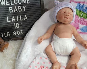 Authentic 10" Silicone Baby Doll "Laila or "Liam" Enhanced Realism Edition Handmade by Artist