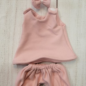 Custom Handmade 3 Piece Tank Top with Bloomers and Bow Headband Doll Outfit