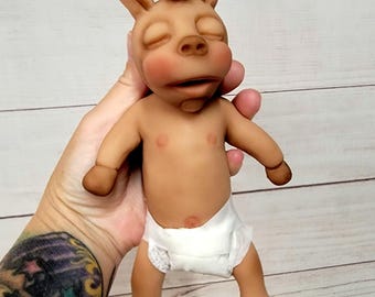 Muñeca bebé realista de silicona de 7" "Fantasia" - Unicornio Micro Preemie Niña Juguete ASMR