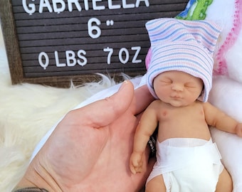 Handmade 6" Silicone Baby Doll - Gabriel or Gabriella Enhanced Realism Edition