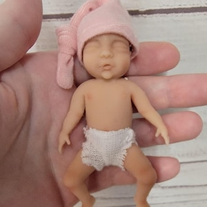 Handmade 4&quot; Silicone Baby Doll &quot;Piper&quot; New Enhanced Realism Edition