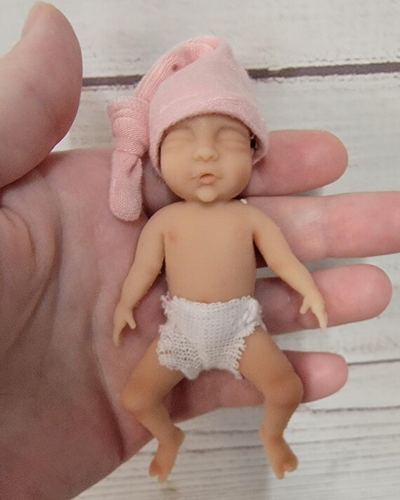 Handmade 4" Silicone Baby Doll "Piper" New Enhanced Realism Edition
