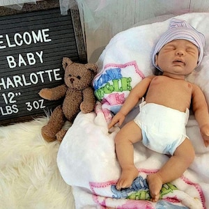 Authentic 12" Silicone Baby Doll "Charlotte" or "Carter" Enhanced Realism Edition Handmade by Artist