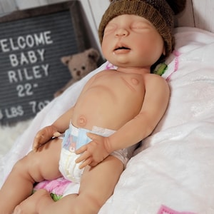 Authentic 22" Silicone Baby Doll "Riley" Enhanced Realism Edition Handmade by Artist image 4