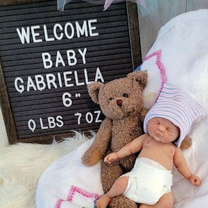 Authentic 6" Silicone Baby Doll - Gabriel or Gabriella Enhanced Realism Edition Handmade by Artist