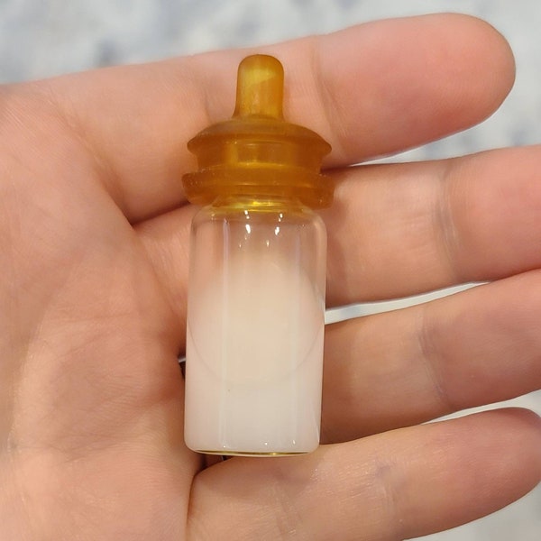 Small Glass Baby Bottle for 6 to 8 inch Doll (Does not include Doll or Milk)