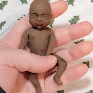 Ready to ship Handmade 4&quot; Silicone Baby Girl Doll &quot;Piper&quot; New Enhanced Realism Edition