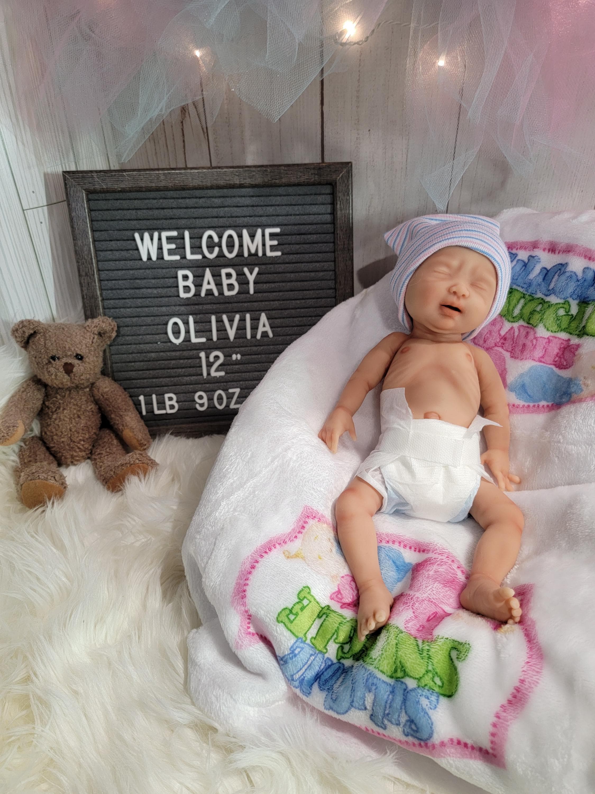 Realistic Silicone Baby Doll With Hair