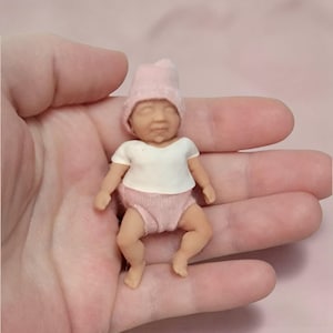 Micro Silicone Baby Doll &quot;Mary&quot;: 2.5&quot; Anatomically Correct - Handmade USA