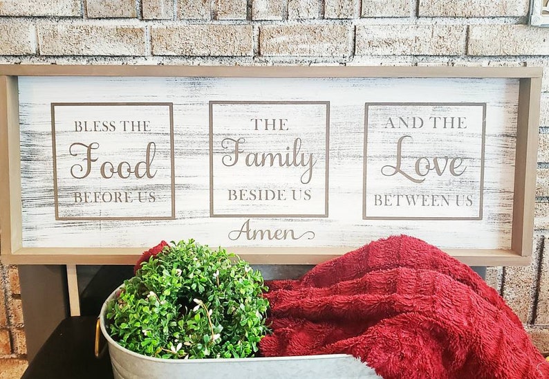grateful signs Bless the food before us and the love between us the family beside us thanksgiving decor fall signs