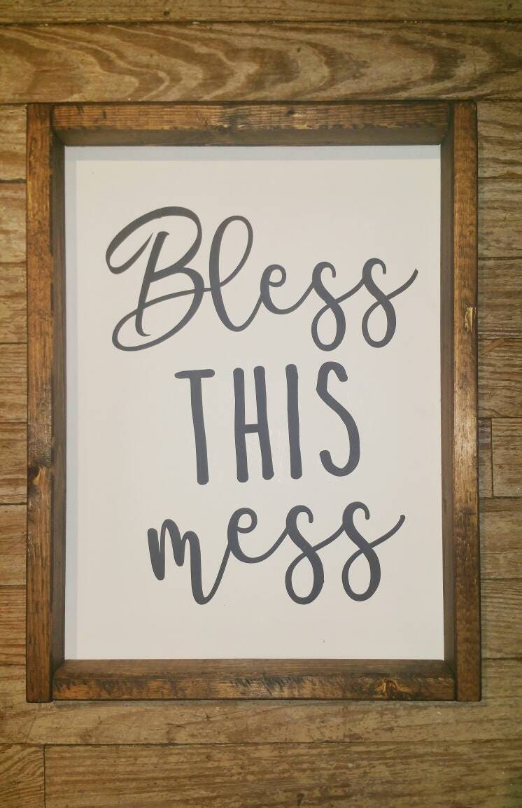 Bless This Mess Farmhouse Decor Kids Room Signs Messy Room | Etsy