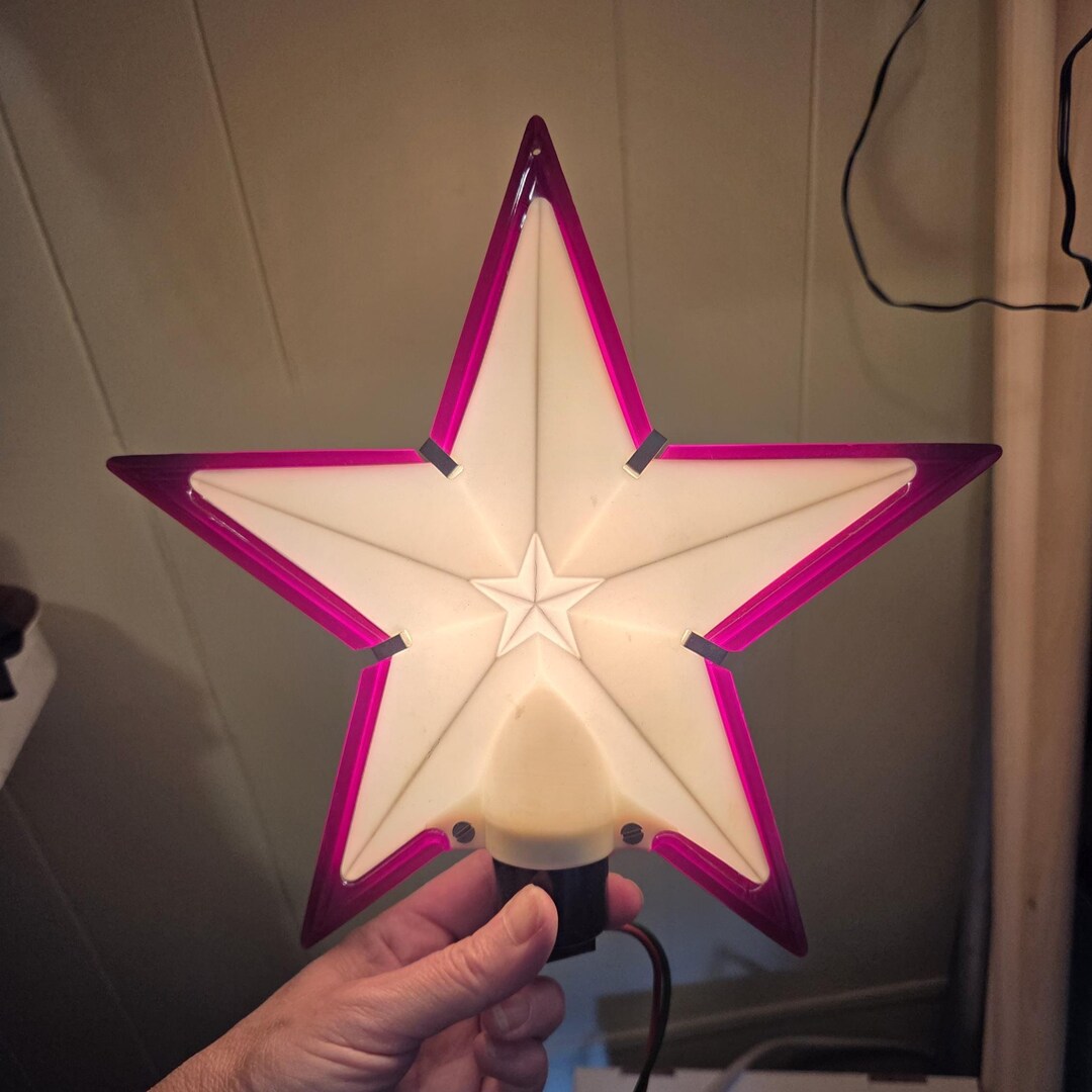 Vintage Paramount Tree Top Star - Working Lighted Tree Topper - White ...