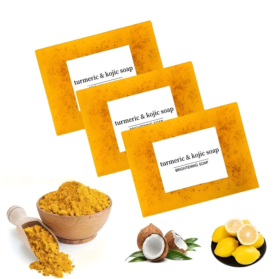 Tumeric and Kojic Brightening Soap Bar, All Natural Skin Brightener for ...