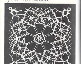 PDF - Spinnennetz Häkeldeckchen - Elizabeth Hoodleson Häkelanleitung - Vintage Häkeldeckchen - Quadratische Häkelanleitung