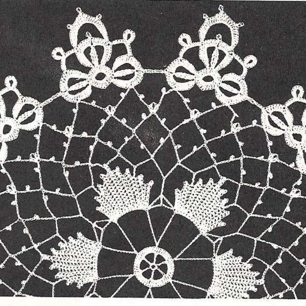 PDF - Irish Lace Crochet Doily - Elizabeth Hiddleson crochet pattern - vintage crochet pattern - Irish lace motif