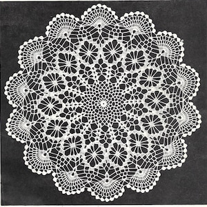 PDF - Spider Fan Doily - Elizabeth Hiddleson Crochet Pattern - Vintage crochet lace doily pattern