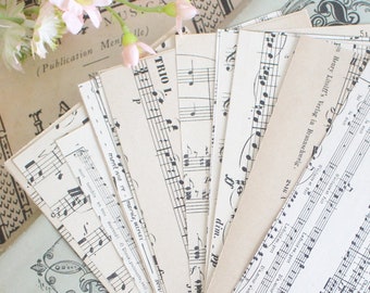 Vintage Music Paper Ephemera - 20 Pieces - Junk Journal - Scrapbooking - Collage - 6" x 4"