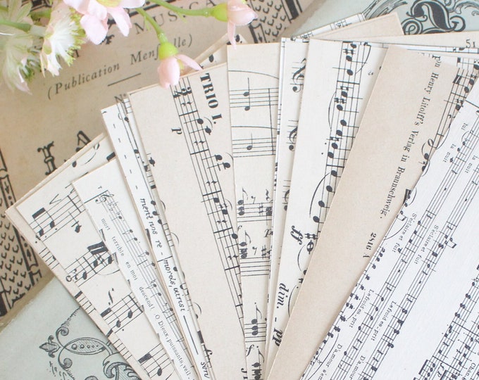 Vintage Music Paper Ephemera - 20 Pieces - Junk Journal - Scrapbooking - Collage - 6" x 4"