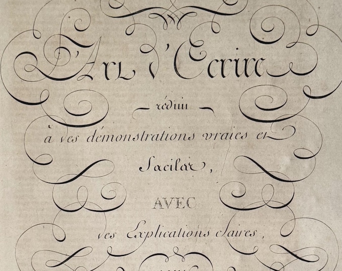 Collection of 16 Antique French Copper Engraving Prints - The Art of Writing - L'Art d'Ecrire - Charles Paillasson