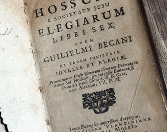 1667 Antique Leather Bound Book - 17th Century - Bookshelf Decor