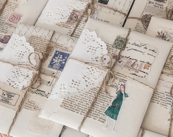 MYSTERY PACK - 100 Assorted Antique French Small Paper Ephemera - 1700's - 1800's - 1900's - Junk Journal Kit - Scrapbooking - Collage