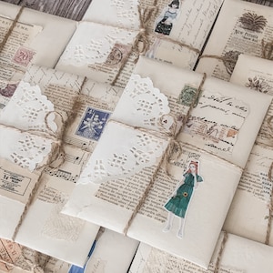 MYSTERY PACK - 100 Assorted Antique French Small Paper Ephemera - 1700's - 1800's - 1900's - Junk Journal Kit - Scrapbooking - Collage
