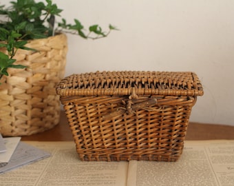 Miniature Chandronnait LARGE Herb Basket Wooden Handle DOLLHOUSE 1:12