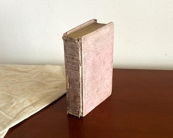 Antique French Almanac Book - 19th Century - Bookshelf Decor - Rouen Directory