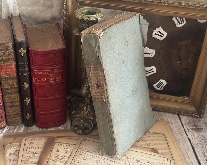 Antique French Book with Ruffled Pages - 19th Century - Rag Paper