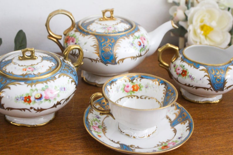 Antique Noritake Tea Set for One 1900's Teapot Sugar Etsy
