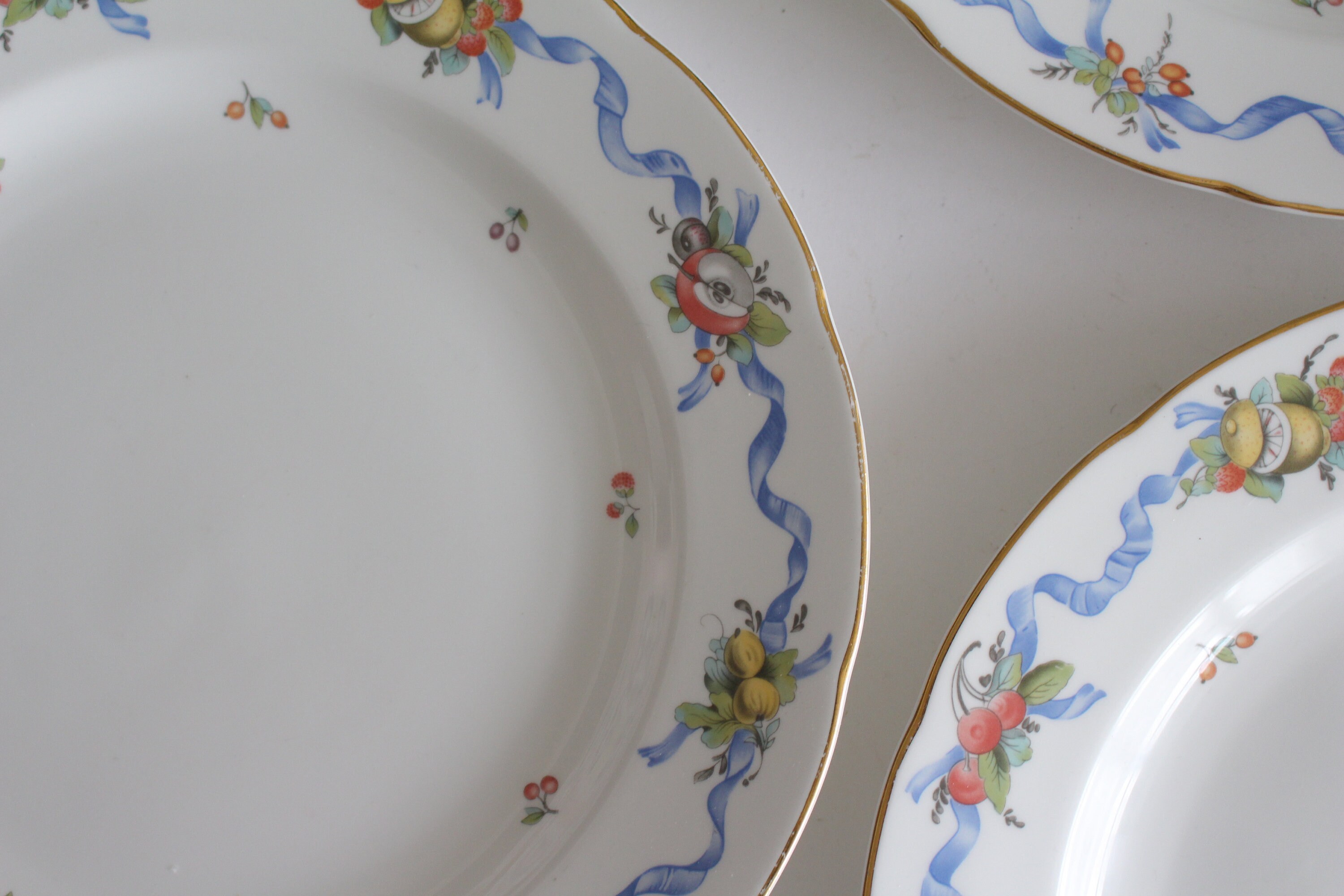 Set of 5 Vintage Wedgwood Dinner Plates Williamsburg Ribbon Etsy