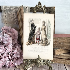 Antique French Fashion Print - 19th Century