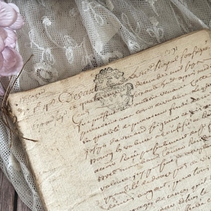 1768 - Antique French Thick Legal Handwritten Document - Vintage Ephemera - 18th Century