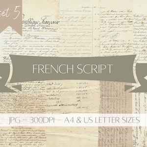 Effimere di carta francese antica - Download digitale - Stampabile - Diario spazzatura - Collage - Set 5