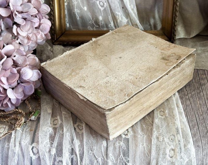 1610 Antique French Book - 17th Century - Bookshelf Decor