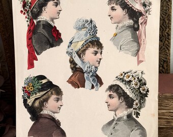 ファッションプレート製本 Journal des Demoiselles Journal des Demoisellesファッションプレート2枚+おまけ ペン・筆記