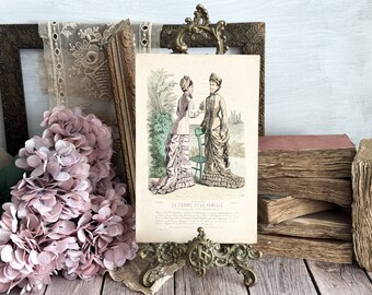 Antique French Fashion Print - 19th Century