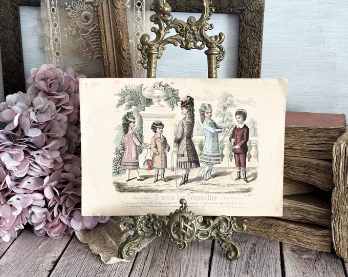Antique French Fashion Print - Journal des Demoiselles - #4153bis - 19th Century