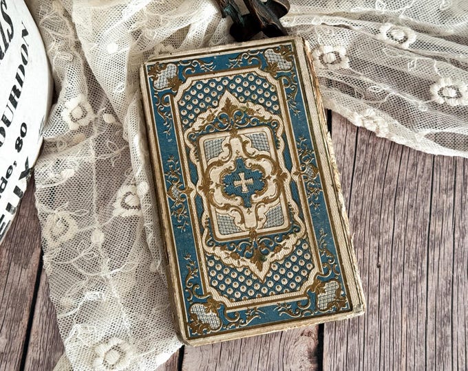 Antique French Gilded Book - 19th Century - Pretty Book cover - Bookshelf Decor