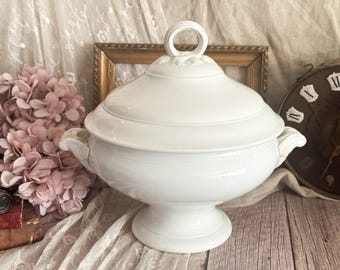 Antique French Ironstone Soupiere/Tureen - Saint-Amand & Hamage