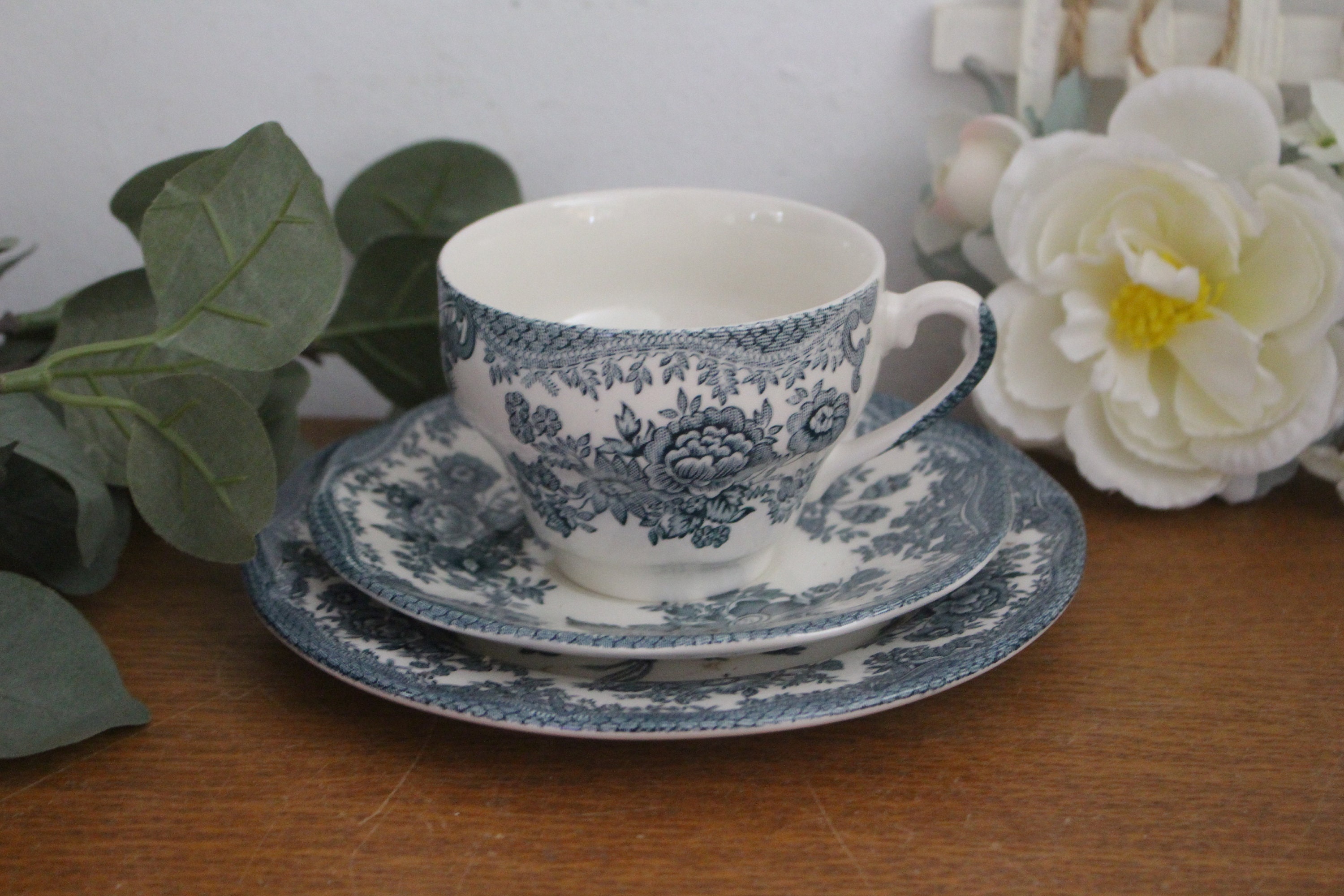 Vintage Enoch Wedgwood | Tunstall Teacup & Saucer Trio - Shabby Chic Decor